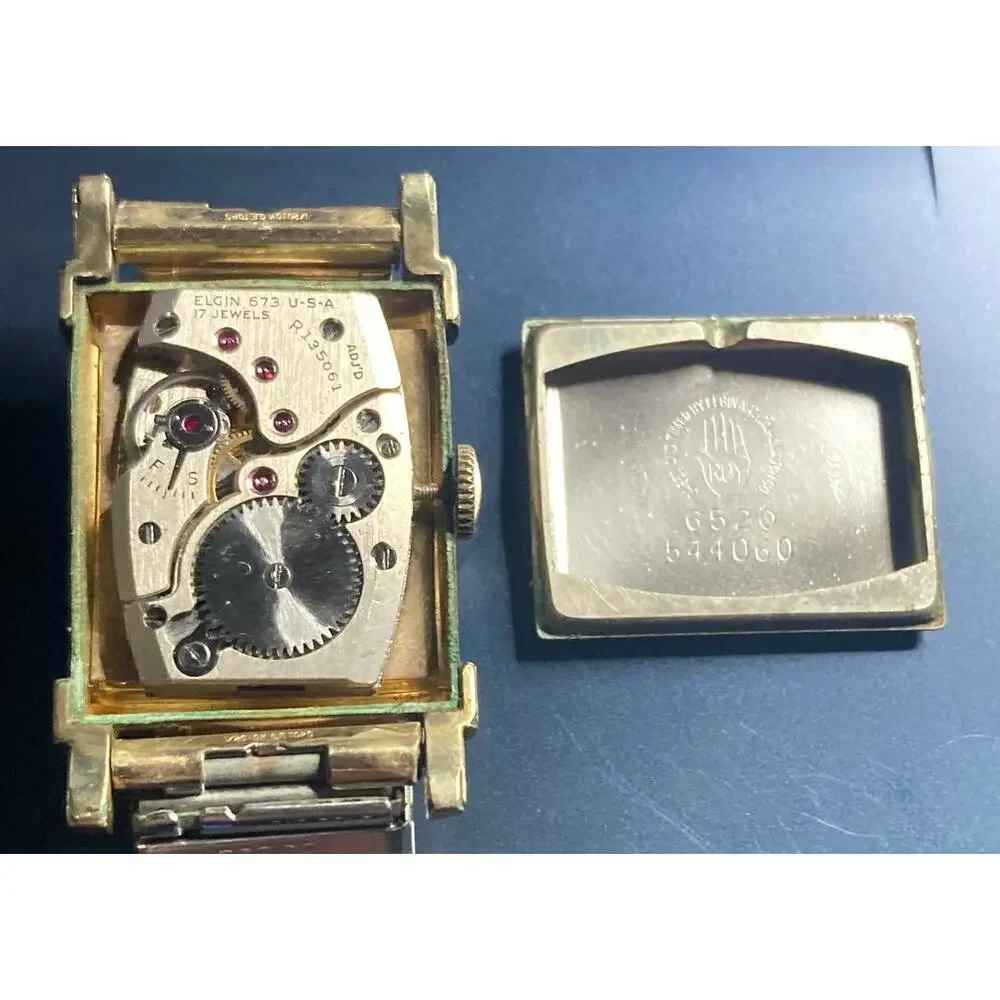 VTG 1950's Elgin Mechanical 10k RPG Bezel 17j Watch 22mm Expandable Works *Read*